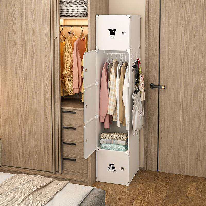 简易衣柜占地小型宿舍单人结实耐用家用卧室窄挂组装收纳储物柜子
