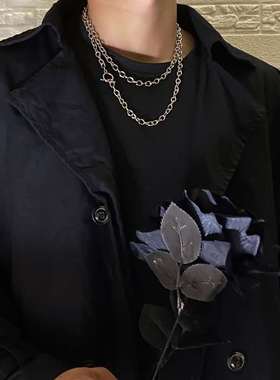 极速Simple word buckle steet hip-hop swJeater chain titanium