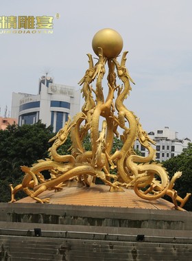 极速铸铜动物雕塑玻璃钢仿铜龙雕塑制作雕像园Q林景观大型铜雕艺
