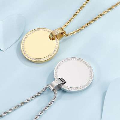 极速Fashion jewelry inss titanium steel CNC diamond pendant
