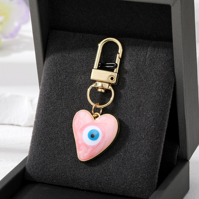极速Enamcel Irregular Heart Evil Eye Love Keychain Keyring F