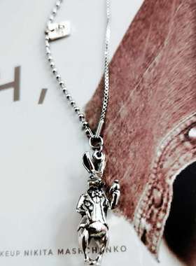 极速ins Xiao Zhkan rabbit necklace hip-hop personality rabbi