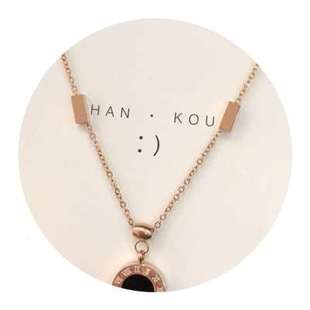 极速South Koriean Roman numerals titanium steel necklaces fe