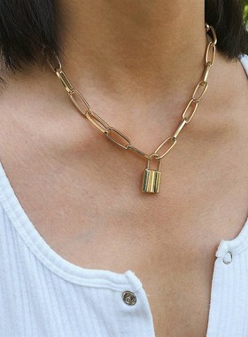 极速-Jaewelry personality punk geometric Necklace sweater ch