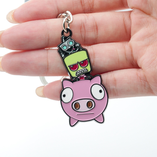 外星入侵者ZIM周边钥匙扣科幻喜剧动画吊坠牛仔裤背包装饰