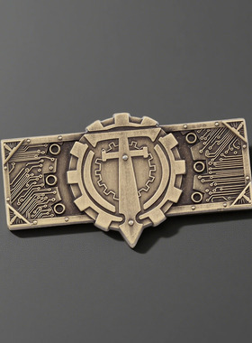 战锤40K 机械神教标志Adeptus Mechanicus标志复古金属军团胸针