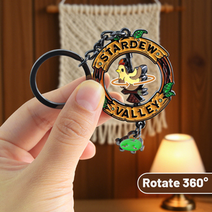 星露谷物语小鸡可旋转路标祝尼魔钥匙扣游戏周边吊坠玩家礼品挂件