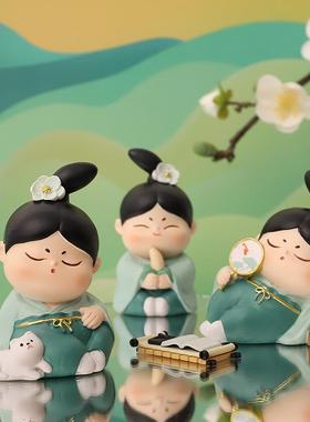 如果国潮唐小圆桌面摆件古风可爱家居装饰品创意中式文创礼品