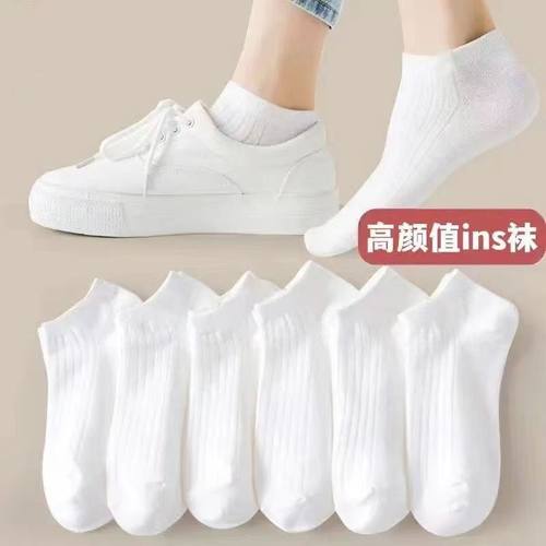 短袜子男女低帮隐形黑白薄款春秋