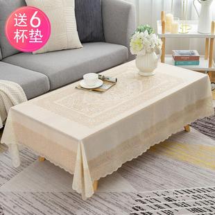茶几桌布塑料蕾丝长方形 茶几桌布pvc防水防烫台布家用欧式 烫金
