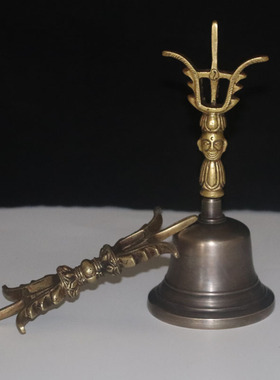 极速尼泊尔进口法器三叉金刚铃杵青铜铃铛回音长久优W质款光滑铃