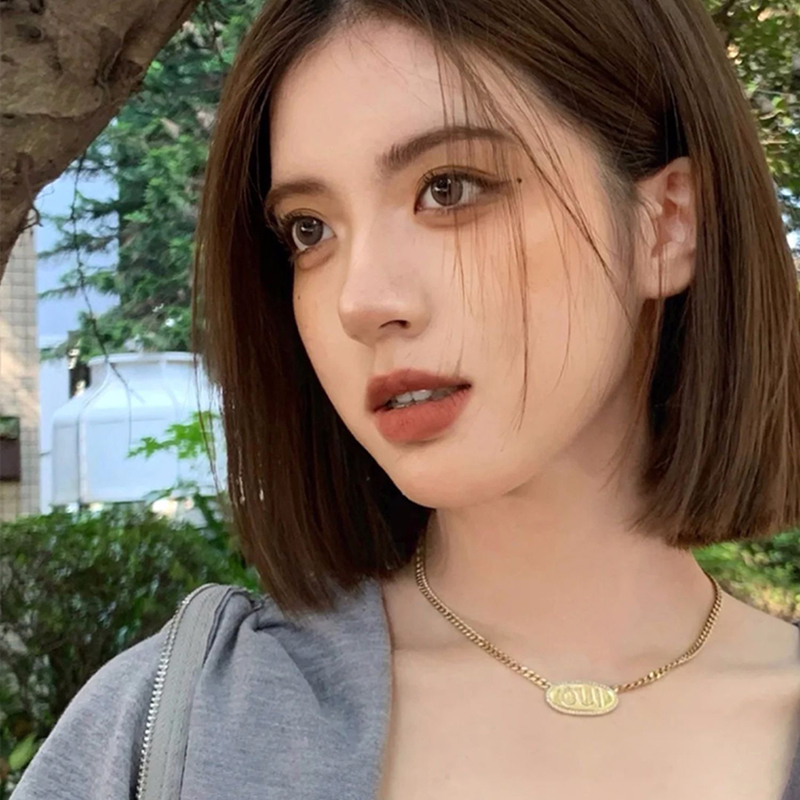 极速网红韩式假发女短发一刀切气质D修脸减龄中分无刘海短直发全