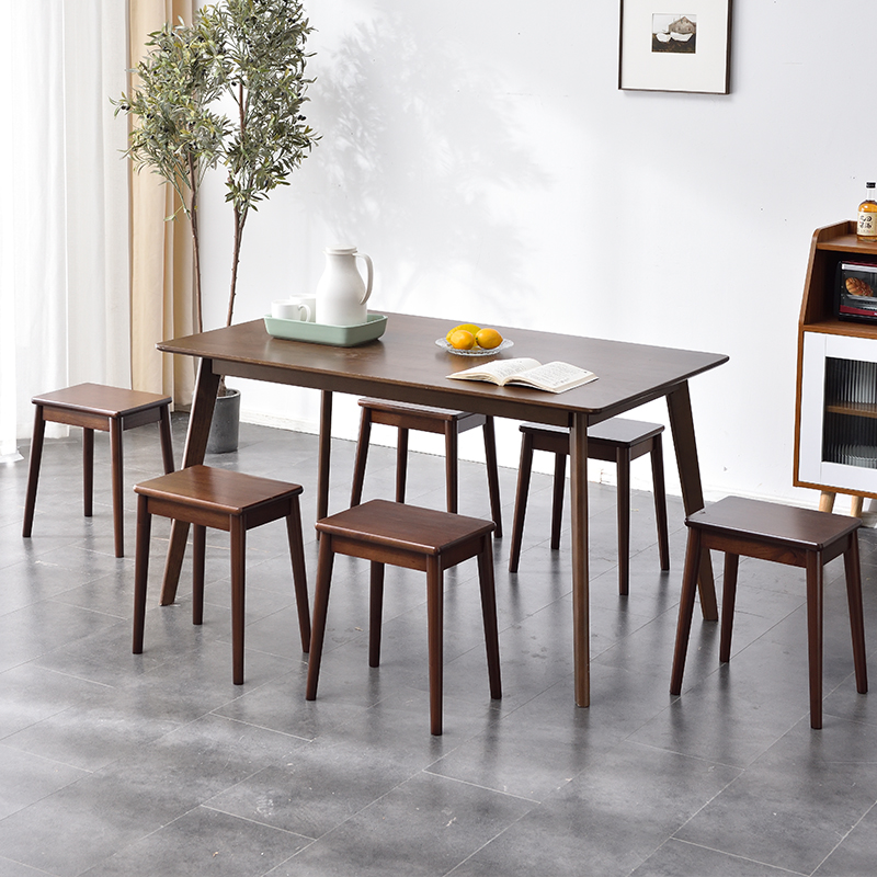 极速家用方凳客厅实木凳子板凳经济型餐桌可叠P放椅子木头凳子简