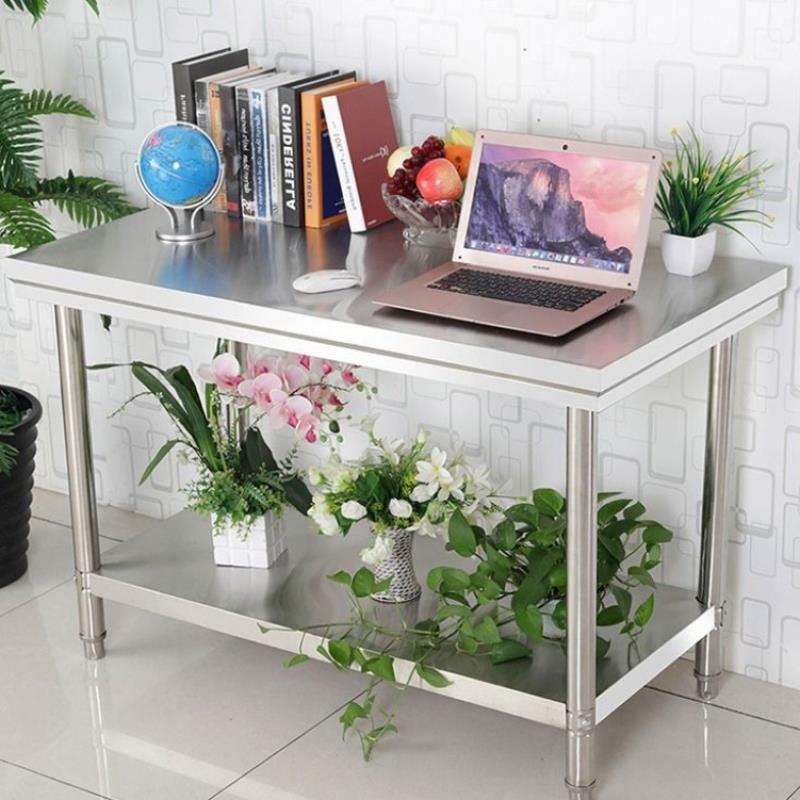 极速双层不锈钢操作台厨房工作台切菜桌子家O用台面饭店商用打荷