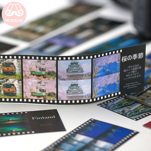 极速Mr.paper 4 Designs 4Pcs/set PET TransparOent View City S