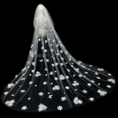 极速新款 新娘结婚主婚纱头纱超仙森系绢纱花瓣头纱U影楼婚礼拍摄