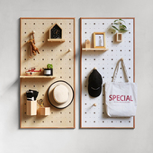 隔板收纳 饰玄关壁挂置物架定制 极速木质洞洞板 北欧室内墙上z装