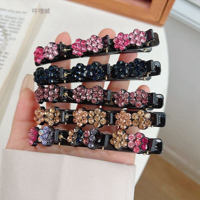 极速2022网红新款水钻编发发夹双层浏海侧边碎Q发卡女头饰前额鸭