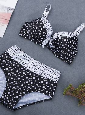 极速4XL Plus Size Women&amp#39s Swimsuit Dot PrintU Beachwea