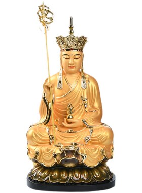 极速纯铜地藏菩萨像供奉家用铜鎏金娑婆三圣N全堂佛地藏王菩萨佛