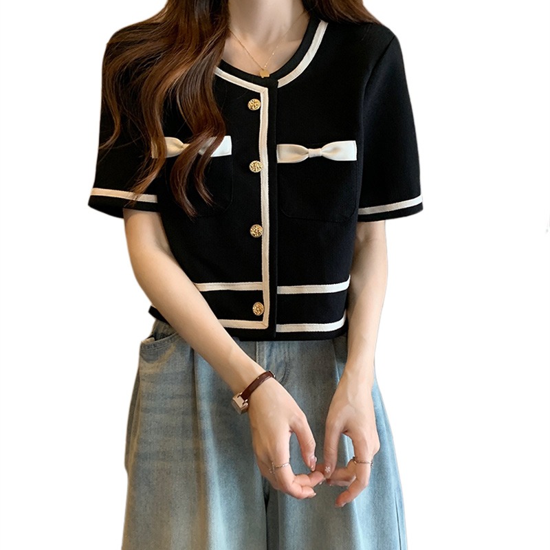 极速大码女装2023年夏装新款胖妹妹休闲短袖时尚设U计感别致开衫