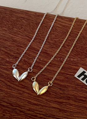 极速金属爱心项链女inqs小众设计感锁骨链2022年新款精致通勤桃心