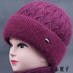 极速日本GP冬天中老p年人帽子女妈妈兔毛针织保暖帽毛线帽奶奶加