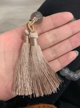 极速天然灰玛瑙十八子手持女款手A链 烟紫浅灰色玛瑙流苏女款手链