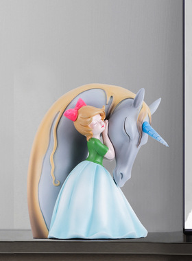 极速少女心风独角兽星星灯z装饰摆件家居树脂工艺礼品现货