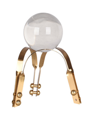 极速欧式创意客厅软装饰品水晶球摆件金J属三角底座家居水晶球工