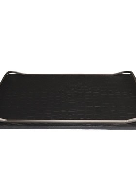 极速新中式黑色托盘摆件样板房售楼部卧室书房客S厅桌面玄关软装