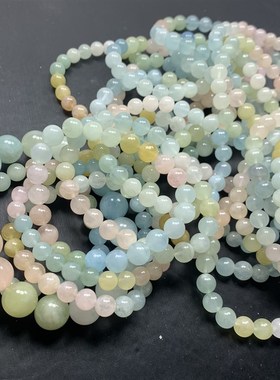 极速天然摩根g石单圈女款女款手链 马粉海蓝宝多宝手串 马卡龙糖