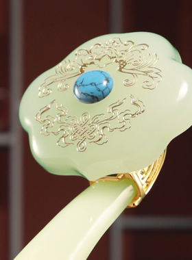 极速吉祥如意摆件琉璃玉中式家居客厅酒柜装饰品事V事如意乔迁新