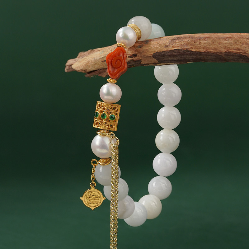 极速布达a拉宫翡翠珍珠手链女士玉手串南红转运珠送妈妈生日礼物