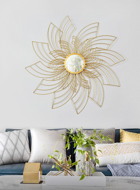 极速太阳立体餐h厅墙面墙壁装饰挂件家用墙壁金属玄关铁艺墙挂墙