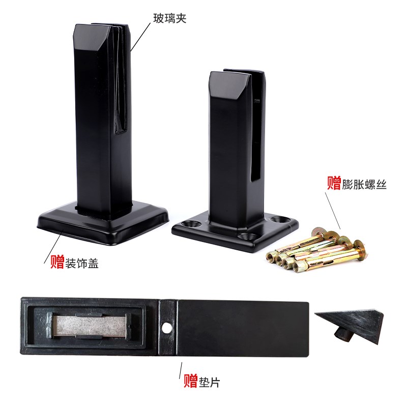 极速不锈钢泳池夹k落地玻璃固定夹免打孔底座栏杆立柱楼梯扶手配