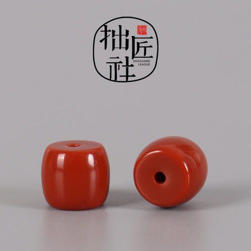极速原矿南红老型桶珠 直角文玩配珠 Fdiy佛珠念珠手串顶珠腰珠配