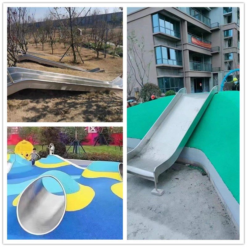 极速定制户外不锈钢螺旋滑梯小区攀爬网钻L洞隧道公园无动力非标