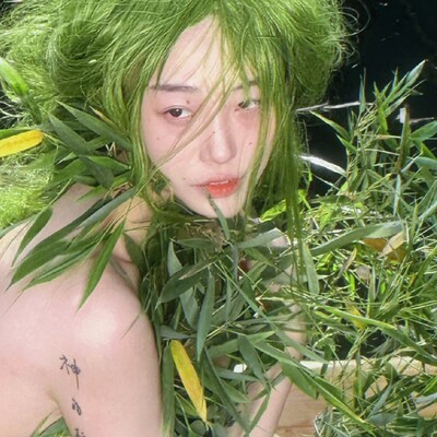 新品小鱼苗中分绿色假发女长发夏季lolita森系Q写真超长自然全头