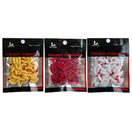 极速50pcs Maggot Bionqic Fishing Lures 2.4cm 0.5g Artificial