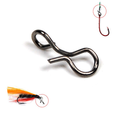 极速50Pcs Fishing fly  Hook  Lure Quick change Sconnect snap