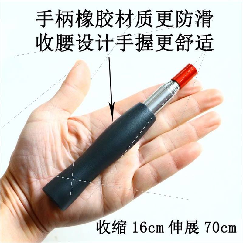 极速迷你超短可伸缩不锈钢t抄网杆短款冰抄杆打窝杆钓鱼短节可放