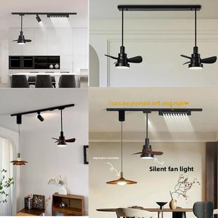 中世纪风格 餐厅枝形吊灯创意可移动升降机轨道覆古胡桃木全光谱