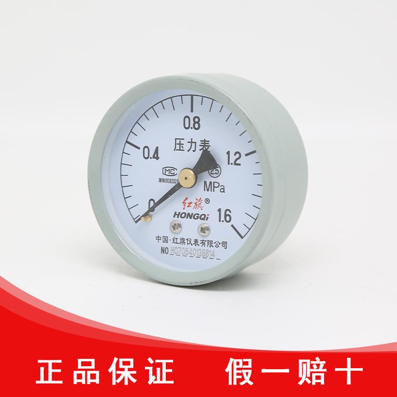 红旗仪表厂家直销Y-60Z 轴向无边压力表储气罐气体空压机正品保证