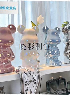 高级感暴力熊摆件家居客厅酒柜电C视柜玄关装饰存钱罐轻奢新家礼l