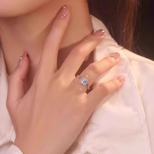 IGI培育钻石戒指扭臂款 结婚订婚钻戒托 雪花合成钻石CVD戒经典