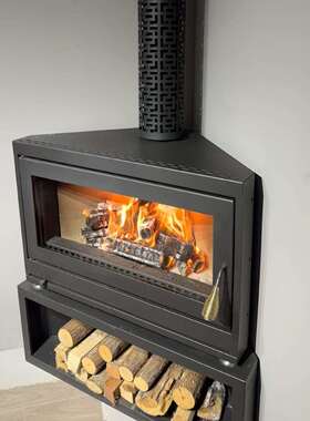 高小户型墙角专用燃木真火壁炉效省空大间出口厂直家供688用取暖