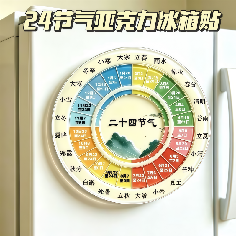 新款二十四节气趣味冰箱磁贴