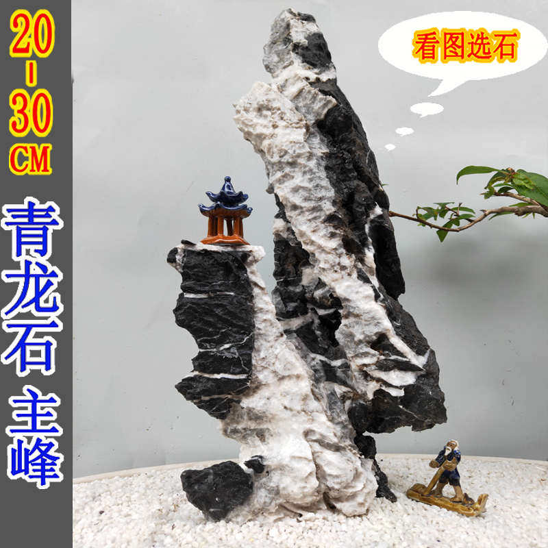 青龙石松皮石溪流石石缸石头草盆景小块景观假山真微天然新疆包邮