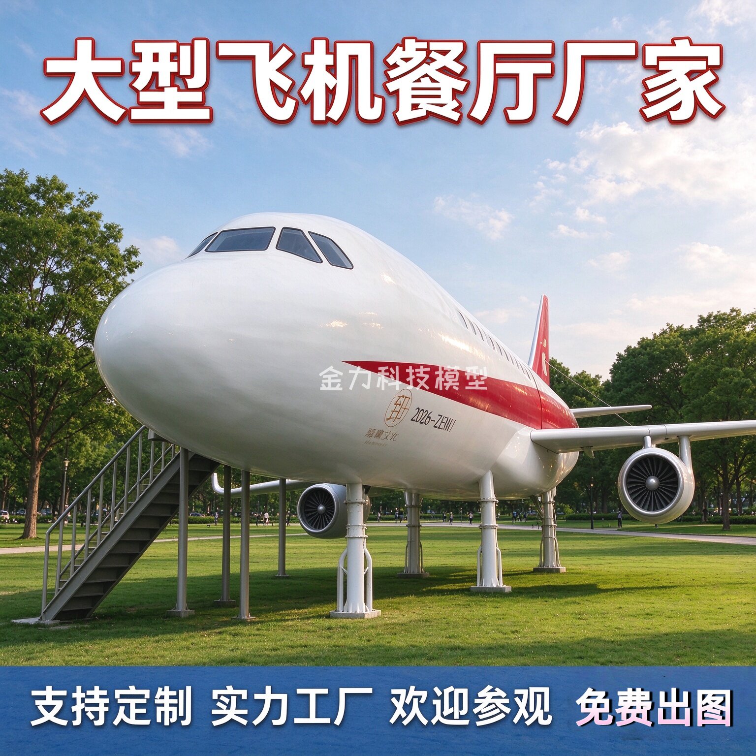 大型A320客机模型波音737机餐厅景区网红打卡仿真驾驶飞机模拟器